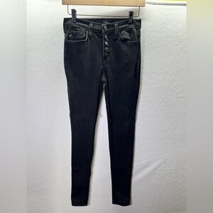 KanCan Button Fly Skinny Jeans Womens 25 Black Denim Stretch Cute Comfy 2328